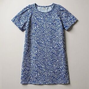 Lilly Pulitzer Rosen T-shirt Mini Dress M Blue Bubble Sleeves Resort Vacation